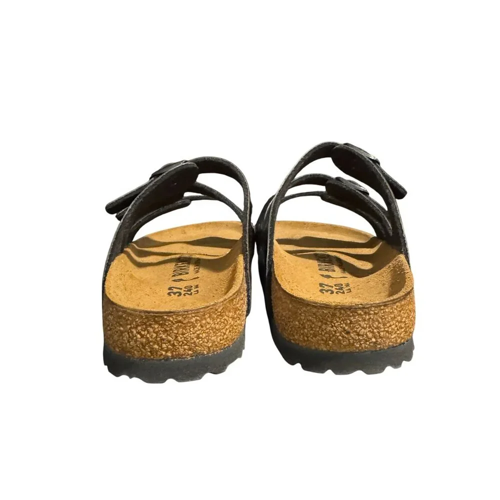 Birkenstock Florida Black Patent Womens Sandal Birko-Flor Narrow, Size 37 NWB - Picture 3 of 10